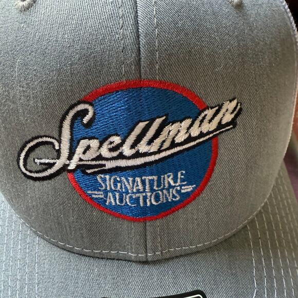 Spellman Signature Auctions Trucker Hat NWOT Richardson Syle 112 White Gray - Picture 3 of 4